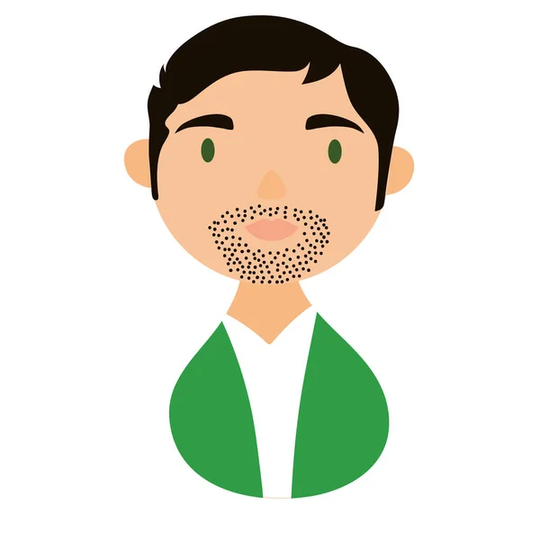 Hombre con carácter barba herencia hispana nacional icono de estilo plano — Vector de stock