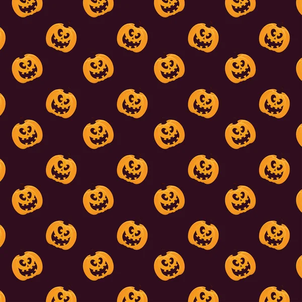 Felicitare de Halloween fericită cu model de fețe dovleci — Vector de stoc