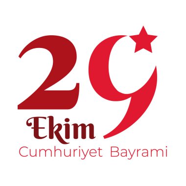 cumhuriyet bayrami kutlama günü beyaz arka plan düz stili 29 numara ile