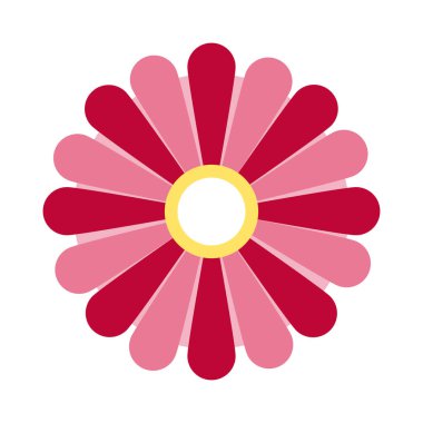 Sonbahar ortası pembe ve kırmızı renkler çiçek düzlüğü tarzı simge