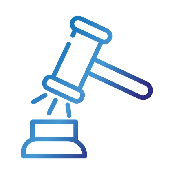 Hammer judge gradient style icon — Stock Vector