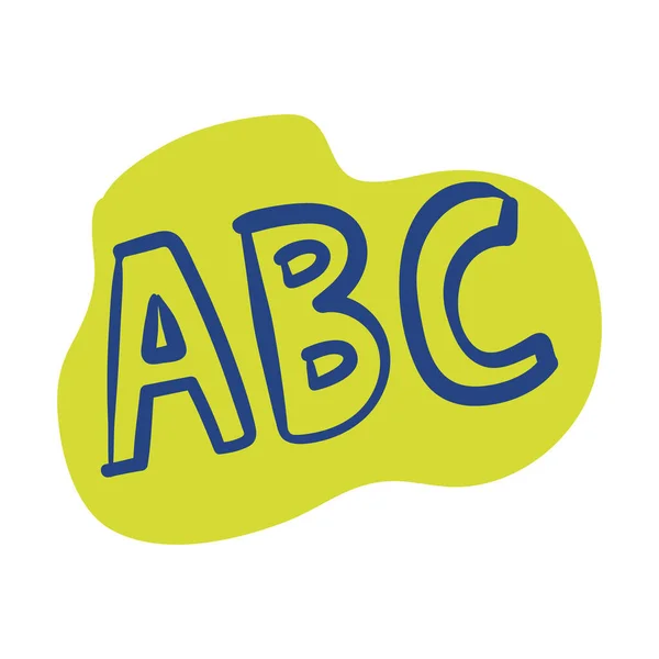 Alfabeto letras escuela línea estilo icono — Vector de stock