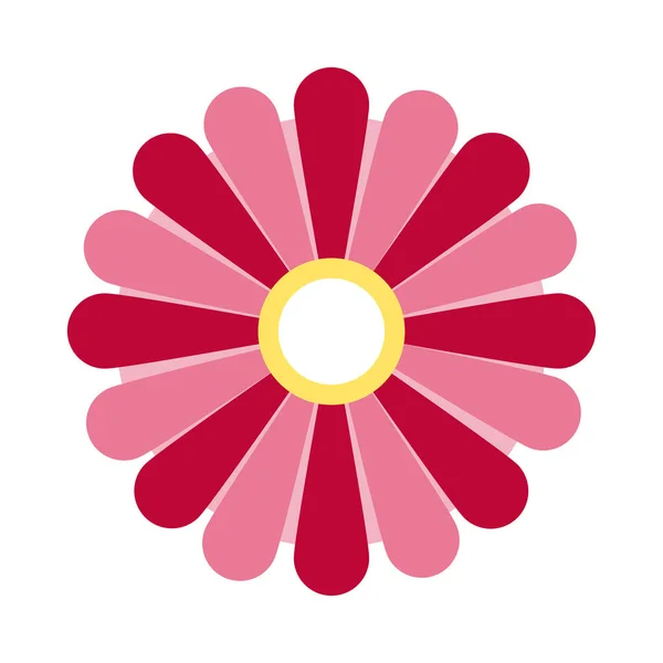 Połowy jesieni różowy i czerwony kolory kwiat płaski styl ikona — Wektor stockowy