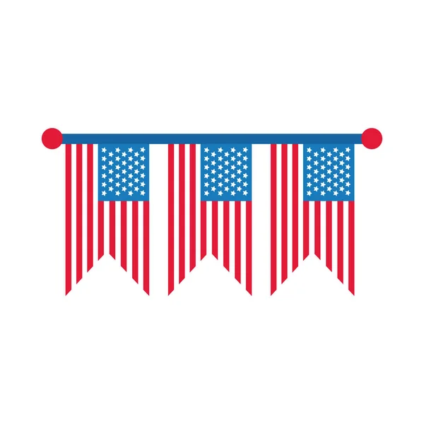 ΗΠΑ σημαίες εκλογές γιρλάντες επίπεδη στυλ εικονίδιο — Διανυσματικό Αρχείο