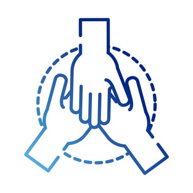 takım çalışması elleri gradyan biçim simgesi