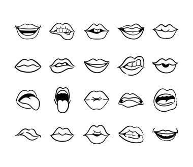 20 ağızlı bohça sanat çizgisi simgeleri