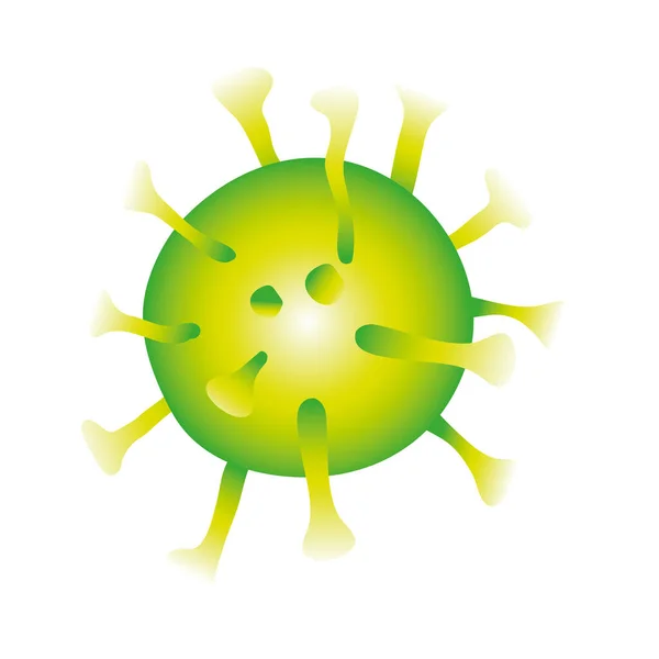 Corona virus partícula verde aislado icono — Vector de stock