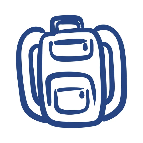 Iskolai táska felszerelés ingyenes forma stílus ikon — Stock Vector