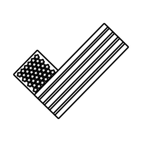 Usa paese bandiera linea stile icona — Vettoriale Stock
