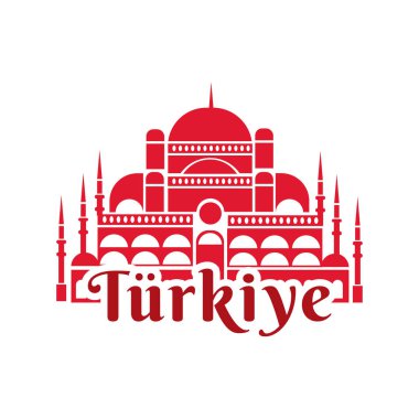 cumhuriyet bayrami kutlama günü mavi cami ve Türkiye düz stili