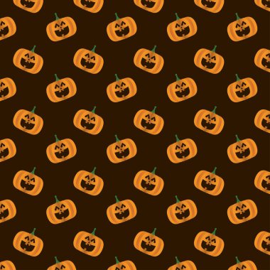 Balkabağı desenli mutlu Cadılar Bayramı kartı