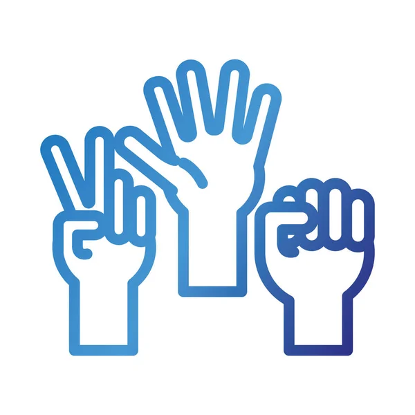 Ręce ludzkie symbole ikona gradientowego stylu — Wektor stockowy