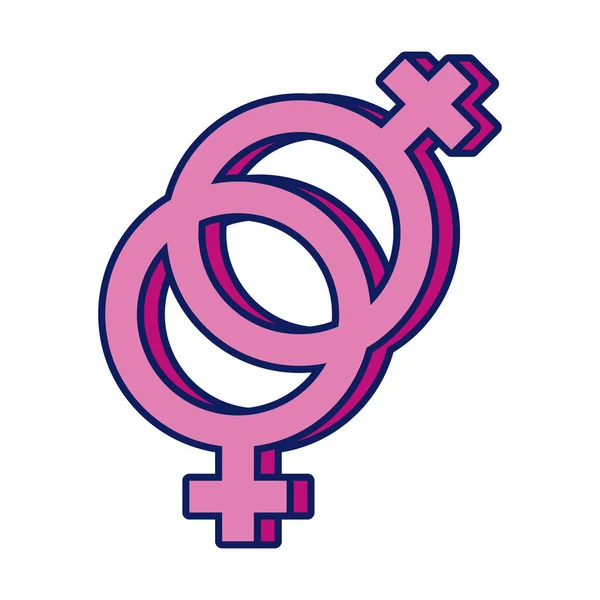 Lesbian gender symbol of sexual orientation multy style icon — Stock Vector