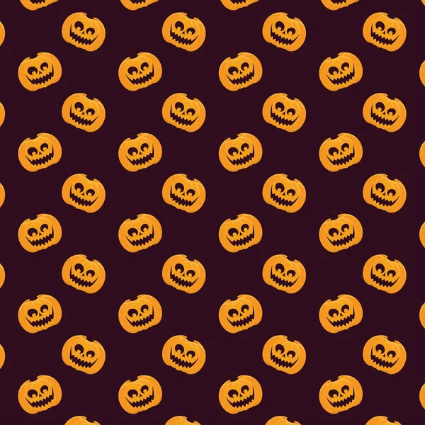 Glücklich Halloween-Karte mit Kürbismuster Hintergrund — Stockvektor