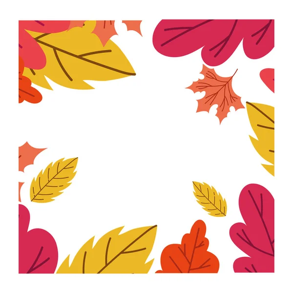 秋天的叶子植物框架装饰 — 图库矢量图片