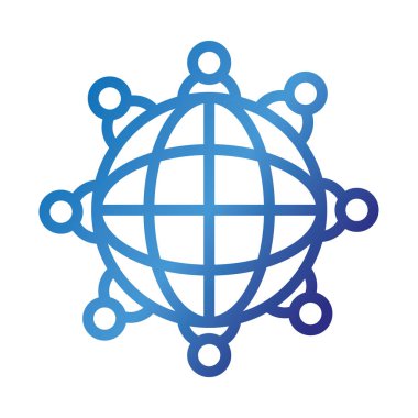 gradyan biçim simgesinin etrafındaki insanların olduğu küre tarayıcısı