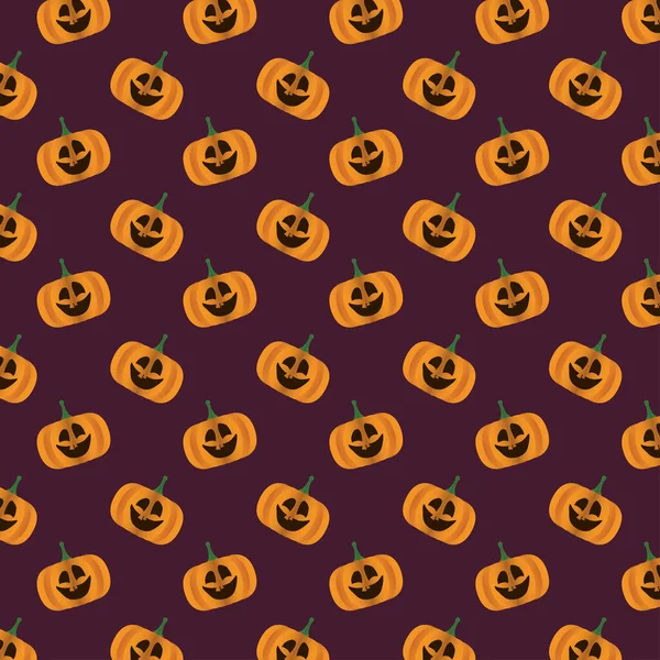 Carte de Halloween fericit cu model dovleci — Vector de stoc