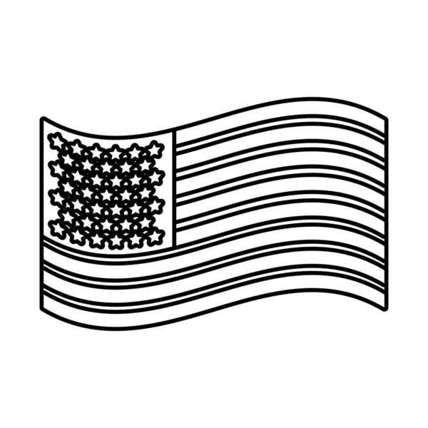 ABD seçimleri bayrak hattı tarzı simgesi — Stok Vektör