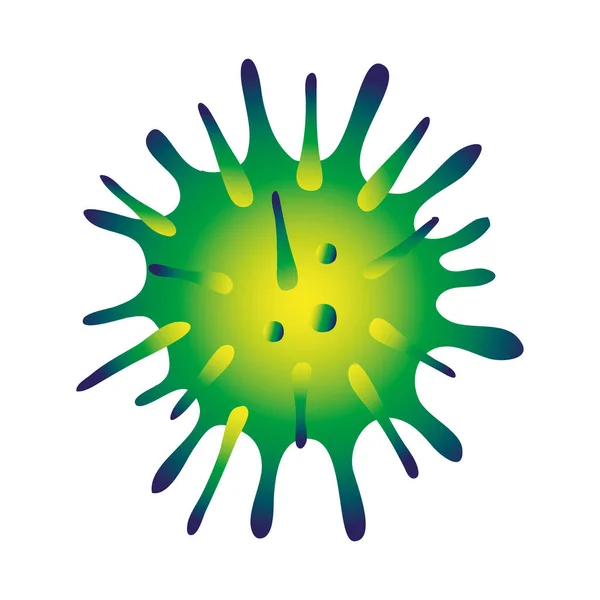 Corona virus groen deeltje geïsoleerd pictogram — Stockvector