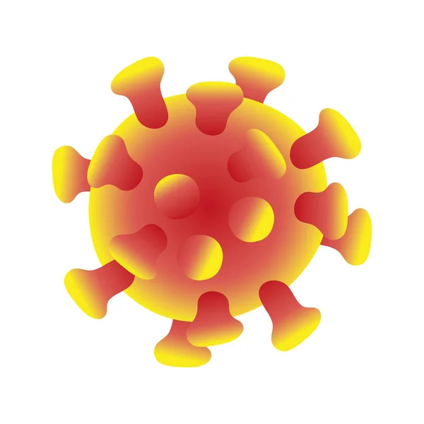 Corona virus naranja partícula aislada icono — Vector de stock