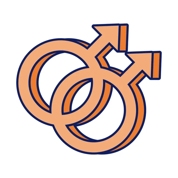 Gay gender symbol of sexual orientation multy style icon — Stock Vector