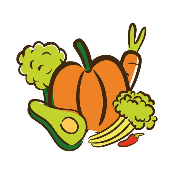 Fresh vegetables flat style icon — Stock Vector