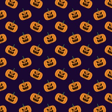 Balkabağı desenli mutlu Cadılar Bayramı kartı