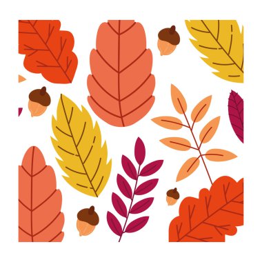 Sonbahar yaprakları renkli desenler eker