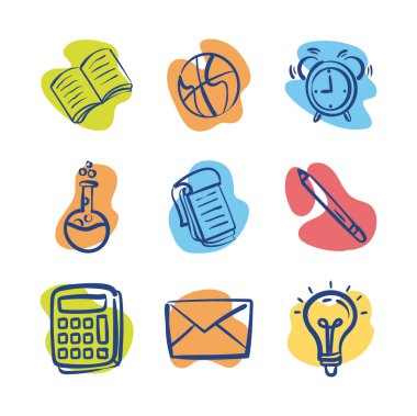 Dokuzluk deste okul malzemelerine.