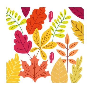Sonbahar yaprakları renkli desenler eker