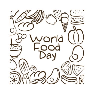 Dünya Gıda Günü kutlamaları yemek tarzı harflerle yazılıyor.