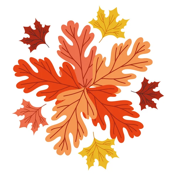 Φθινοπωρινή εποχή φύλλα φυτών πολύχρωμο μοτίβο διακόσμηση — Διανυσματικό Αρχείο