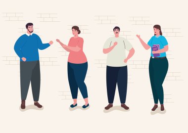 bir grup öğretmen Avatar karakterleri