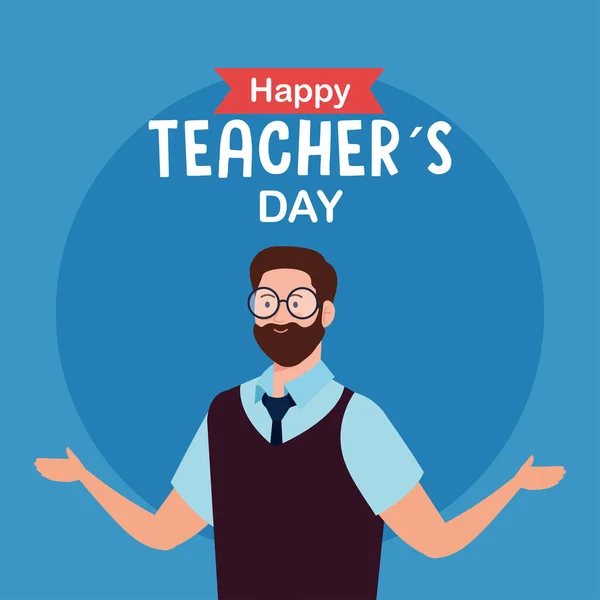 happy teachers day, with man teacher