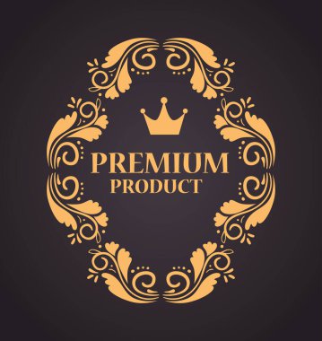 Altın çerçeveli özel ürün etiketi lüks dekoratif