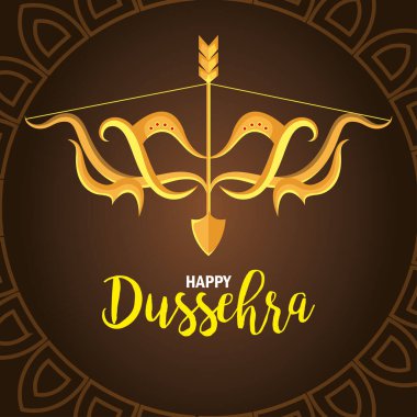 Mutlu dussehra festivali ve oklu altın kemer