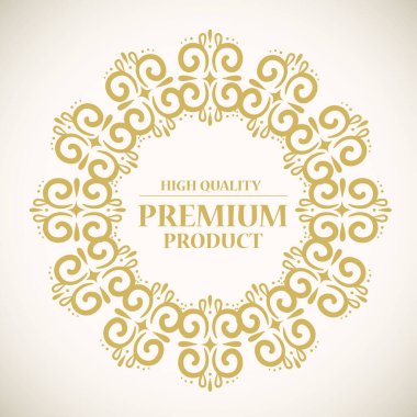 Altın çerçeveli yüksek kalite, premium ürün etiketi