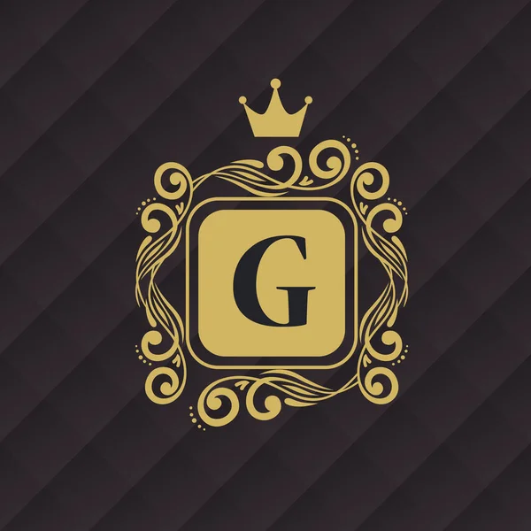 Altın lüks harf G çerçevesi — Stok Vektör