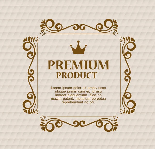 Premium product label in luxury square frame decorative — Stock Vector