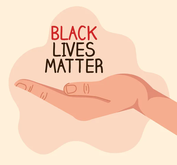Irkçılığı durdurun, el alımıyla, siyahların hayatı önemli kavram. — Stok Vektör