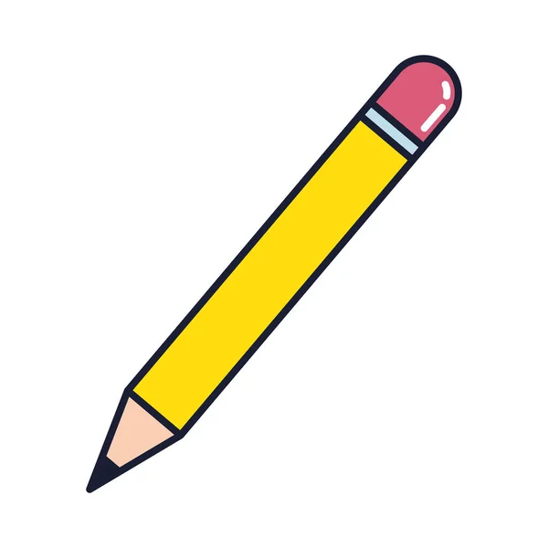 Bleistift mit Radiergummi, Linie und Füllstilsymbol — Stockvektor