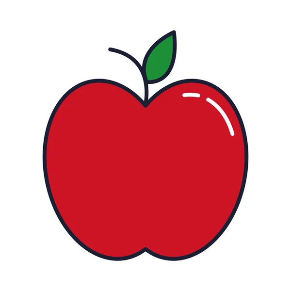 Яблуко червоні фрукти, лінія і значок стилю наповнення — стоковий вектор