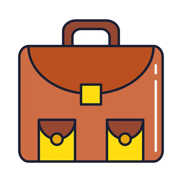 Negocio maletín, línea y relleno icono de estilo — Vector de stock