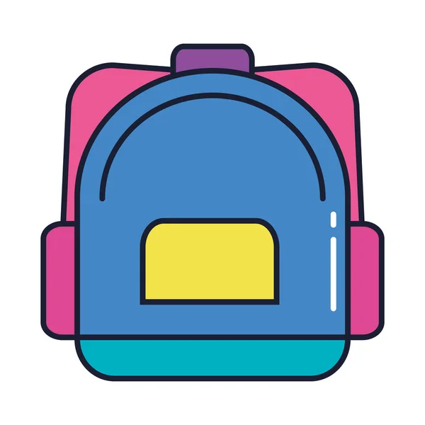 Mignon sac d'école, ligne et icône de style de remplissage — Image vectorielle