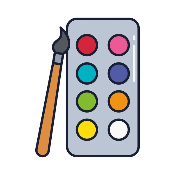 Farbpalette mit Pinsel, Linie und Füllstilsymbol — Stockvektor