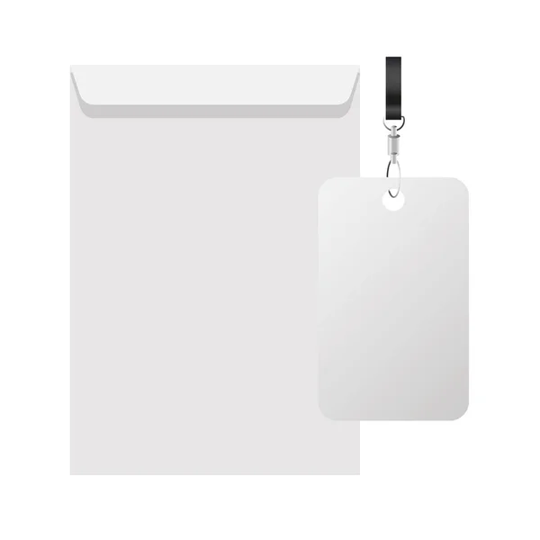 Envelope mockup isolado e design de vetor de cartão pessoal — Vetor de Stock