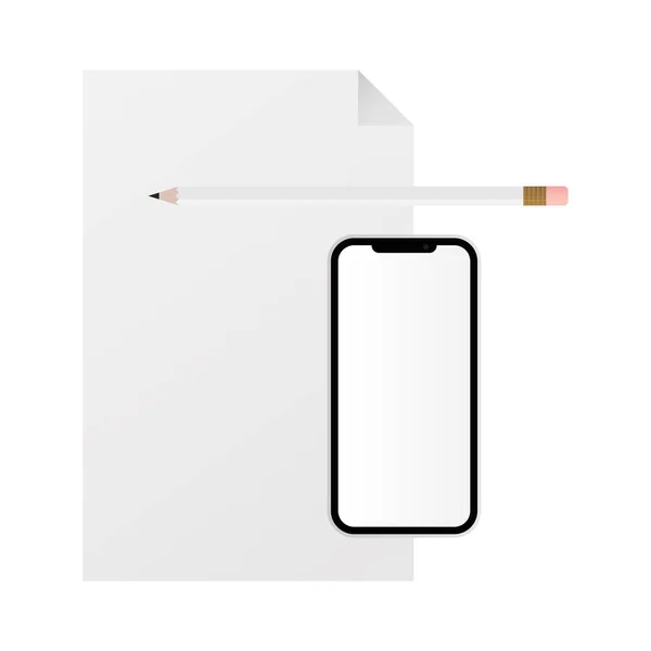 Elszigetelt mockup notebook és okostelefon vektor tervezés — Stock Vector