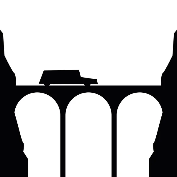 Silhouette voiture sur la conception vectorielle pont — Image vectorielle