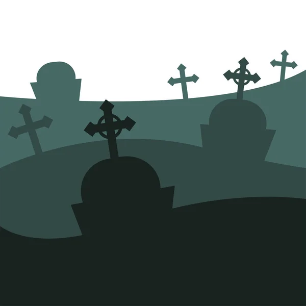 Çapraz vektör dizaynlı mezarlar — Stok Vektör