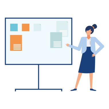 Yönetim kurulu vektör tasarımlı iş kadını karikatürü